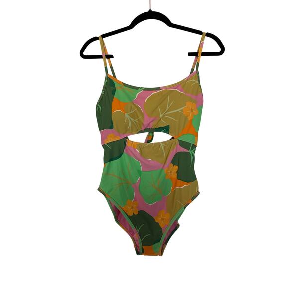 NWT Kate Spade Cutout One Piece Swimsuit in Cucumber Floral, L - Picture 1 of 5